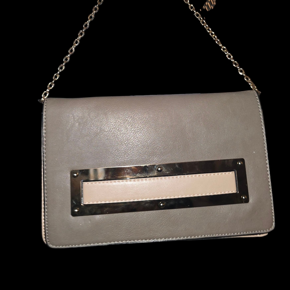 Gray and Cream Women's Bag